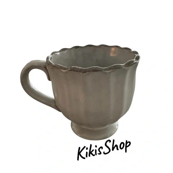 12oz Scalloped Edge Ceramic
Mug w Foot Sour Cream-Hearth &
Hand Magnolia - Picture 5 of 5